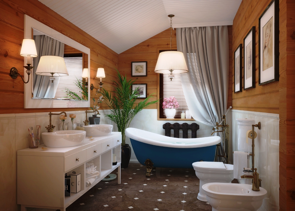 Privataus namo kombinuoto vonios kambario dizainas