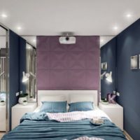 Spotlights on the ceiling of the bedroom area of ​​12 sq m