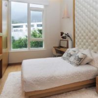 Design bedroom 12 square meters in cream color