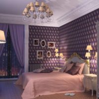 Classicism style in bedroom design 12 sq m