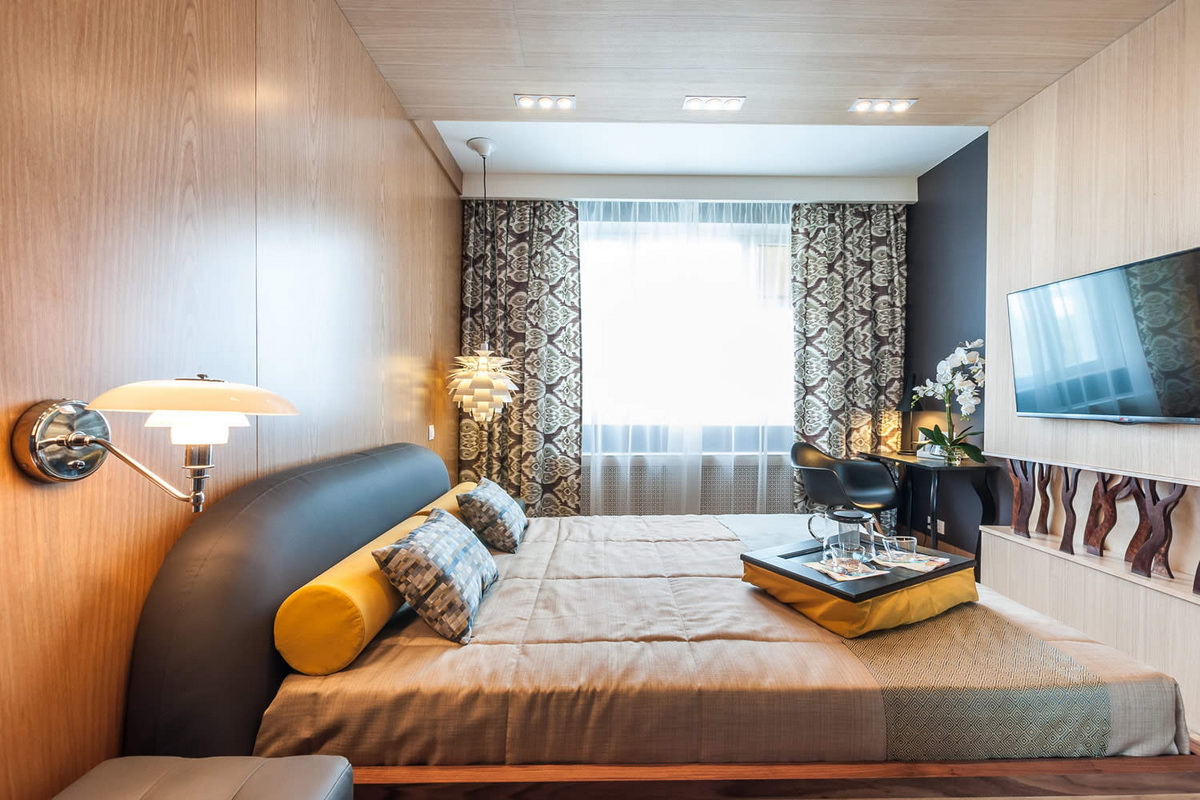 12 sq. M. Scandinavian-style bedroom