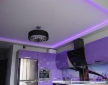 versi reka bentuk terang siling dalam foto dapur