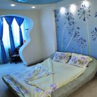 مثال على مشروع تصميم غرفة نوم ضوء الصورة