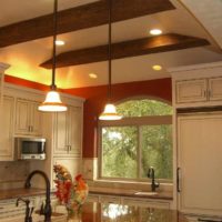 version of the unusual design of the ceiling in the kitchen picture