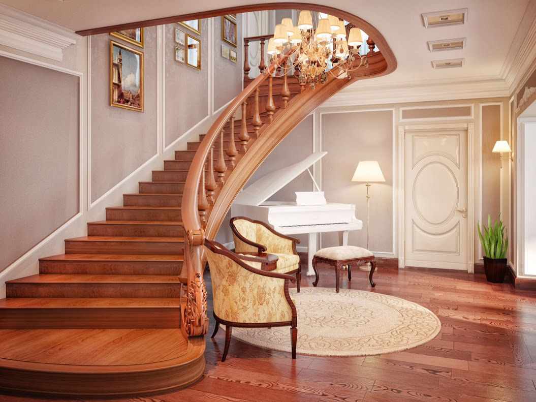 l'idea di uno stile insolito di scale in una casa onesta