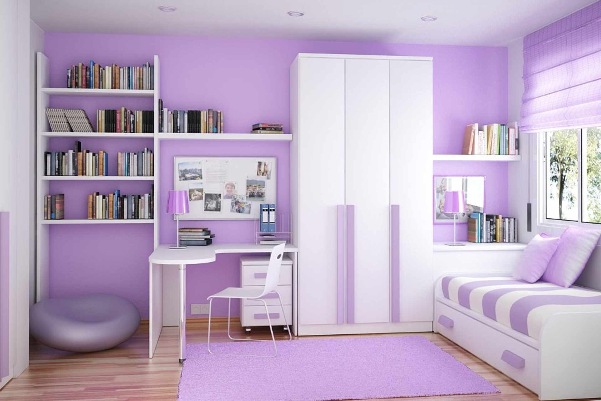un exemple d'un style inhabituel d'une chambre pour une fille