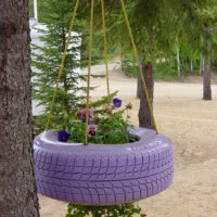 Висяща цветна леха от гума за градинска украса