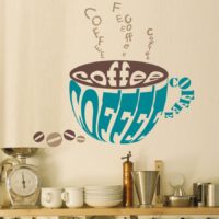 Dessiner sur le mur de la cuisine sous la forme d'une tasse de café