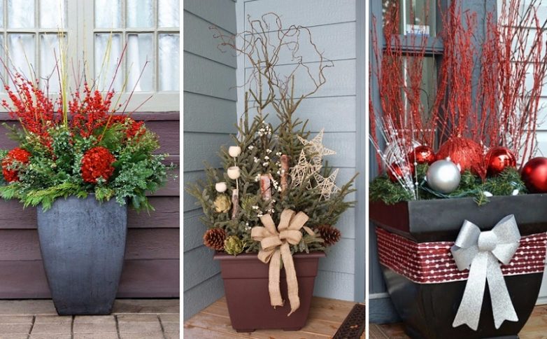 Decorazioni per vasi di fiori fai-da-te per il nuovo anno