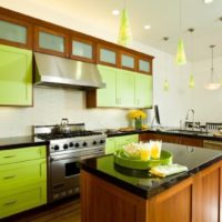 Couleur verte dans le design de la cuisine