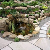 Petit étang décoratif à construire soi-même en pierre