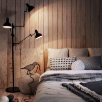 Wall paneling in the bedroom