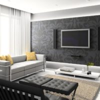 Gray tones in the interior design of the living room