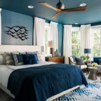 Blue country house bedroom
