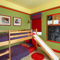 Conception d'une chambre d'enfants avec des murs d'olivier