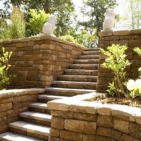 Escalier de jardin en pierre