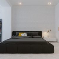 Minimum black bedroom furniture in white