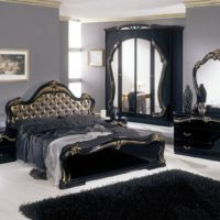 Classic dark furniture in the bedroom