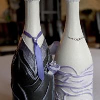 Decoration of wedding bottles with polymer clay