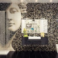 Mosaic composition in the design of the bathroom