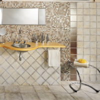 Brown tones mosaic in the design of the bathroom