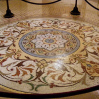 Chic mosaic ornament on the living room floor