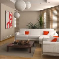 Minimalist living room with laminate flooring