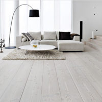 White laminate in the living room of a private house