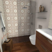 Utilisation de linoléum pour les drains de sol dans la salle de bain