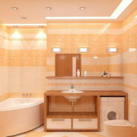 Narancssárga szín a fürdőszoba belső részén