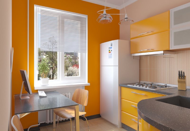 Design d'intérieur de cuisine en orange