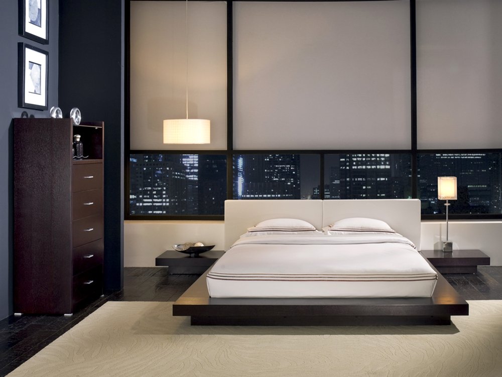 L'intérieur de la chambre d'un homme moderne dans le style du minimalisme