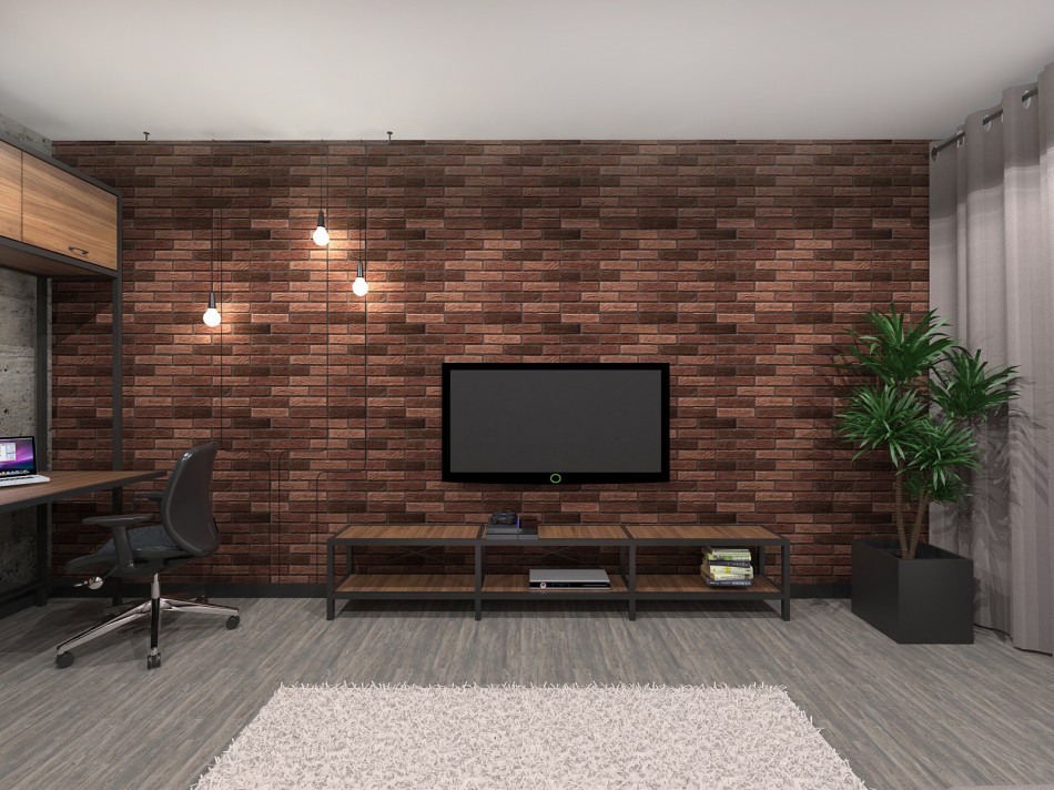 Mur de briques à l'intérieur d'un studio dans le style loft