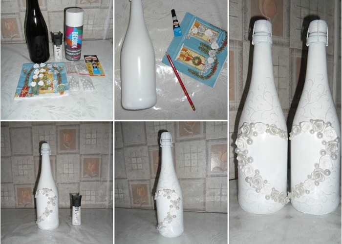 Making a bottle of champagne with your own hands with polymer clay