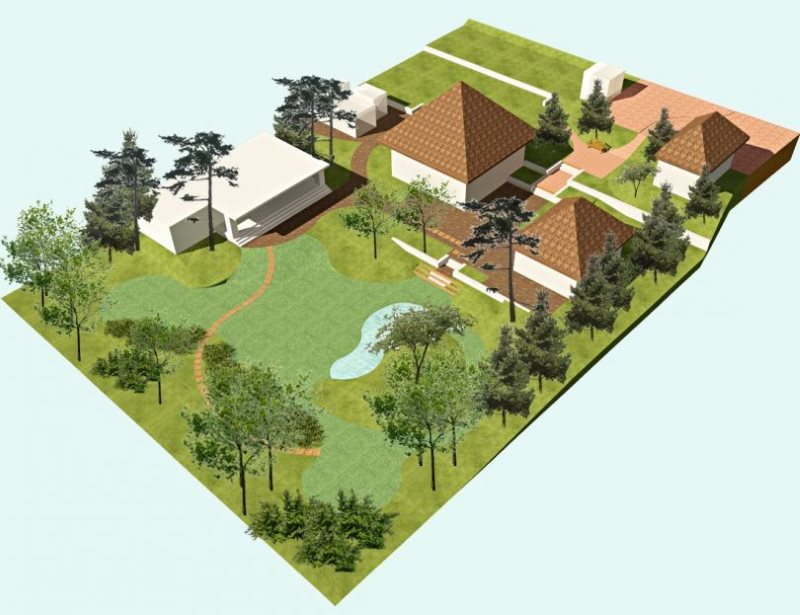 Planification d'un terrain de 12 hectares avec une maison loin des clôtures
