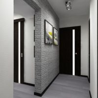 Imitation de brique grise à l'intérieur du couloir