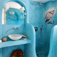 Design originale del bagno in stile marino