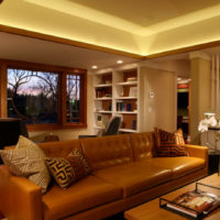 Brown living room interior