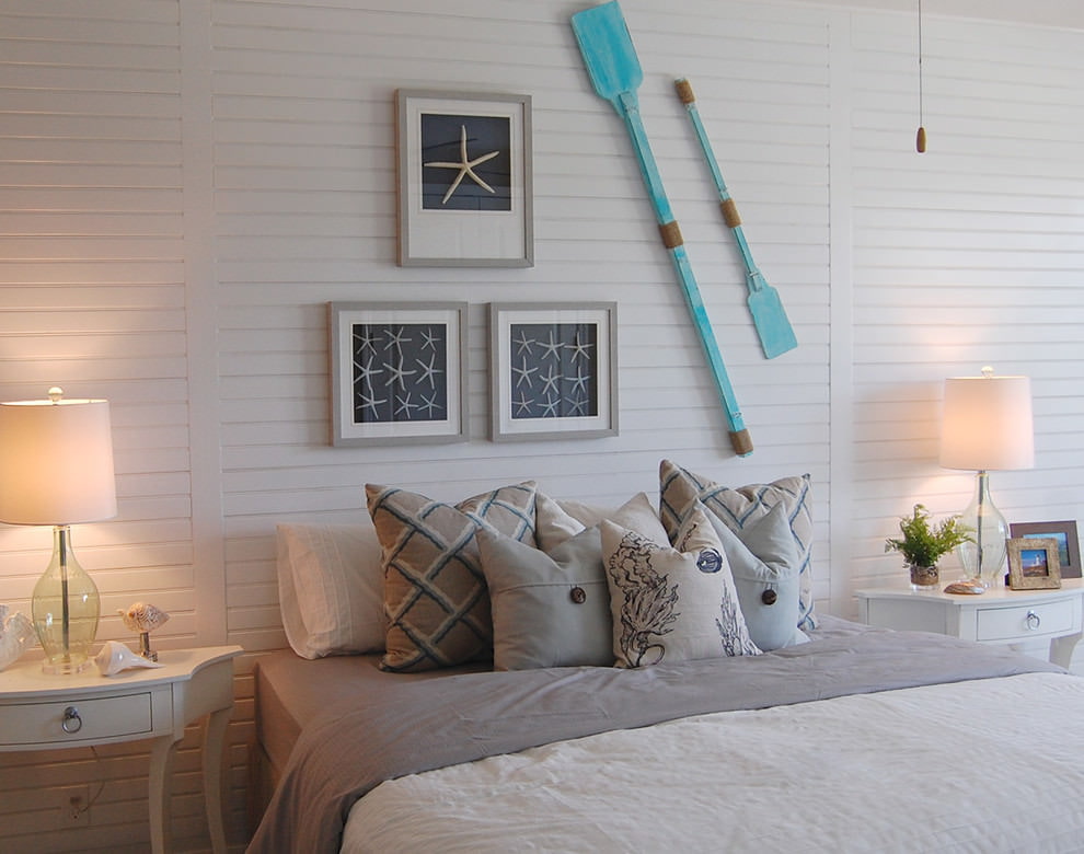 Progettazione di una camera da letto in stile marino