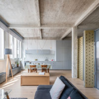 Design in stile loft nel soggiorno