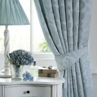 Draped curtain in the classic bedroom