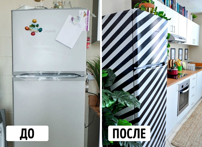 Décorer les réfrigérateurs avec du ruban noir vous-même