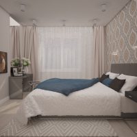 Pastel colored bedroom interior