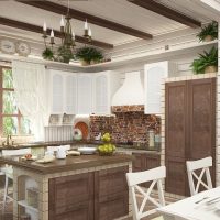 Cucina design con isola in una casa privata