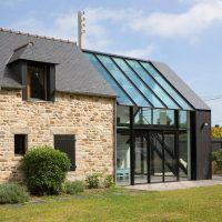 Terrazza vetrata con tetto trasparente