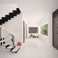 Sala bianca in stile minimalista