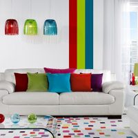 Bright accents in a white room