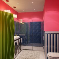 Rožinė spalva vonios kambario dizaine
