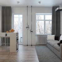 Salon design avec balcon et fenêtre privée
