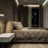 Dark bedroom interior for a young man